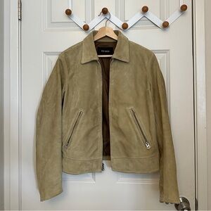 Buck Mason Olive-Tan Suede Bomber Jacket size XS